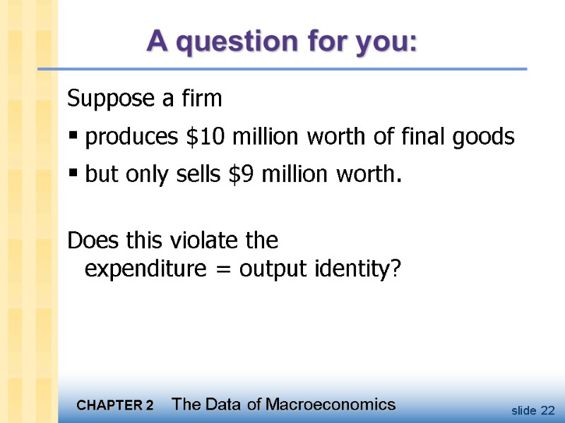 A question for you: Suppose a firm  produces $10 million worth of final